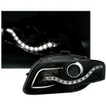 2 feux phare avant led pour audi a4 b7 de 11 / 2004 a 11 / 2007 a fond noir