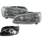 2 feux phare avant noir angel eyes led peugeot 106 phase 2 de 03 / 96 a 07 / 2003