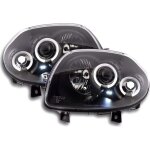 2 feux phare avant noir angel eyes renault clio 2 phase 1 de 03 / 1998 a 03 / 2001