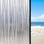 2 feuilles de film adh�sif d�poli pour verre - motif � rayures irr�guli�res - 30 x 100 cm