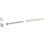 2 fixations de wc au sol  tirefonds tte hexagonale 6x80 mm - cheville 8x80 mm avec cuvette - cache ...