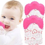 2 gants de dentition pour b�b� 3 - 6 mois jouets stimulateurs en forme de c?ur rose pour gar�ons et filles ...