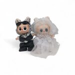 2 habit couple marie pour peluche labubu 16 cm et accessoire + 2 peluche porte cl�s offert cadeaux anniversair ...