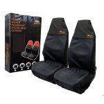 2 housses de protection si�ges avant universelles 1 + 1 noir pour voiture fourgon suv 4x4 imperm�able ...
