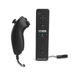 2 in 1 manette wiimote controller nunchuk intgr motion plus pour nintendo wii noir + cas en silicone ...