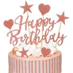 2 kits rose or gteau dcoration rose or joyeux anniversaire cake topper pour filles femmes enfants happy ...