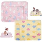 2 lit pour cochon dinde tapis de couchage en peluche pour petit animal chaud lit pour lapin polaire couverture ...