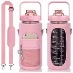 Gourde sport - findpitaya - 2 litre - �tanche - reutilisable - paille avec marqueur de temps