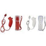 2 manettes wii motion + 2 nunchuck rouge et blanc