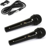 2 microphones chant karaoke confrence musique dynamique unidirectionnel noir - cble xlr - xlr 3m