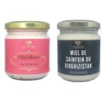 2 miels crmeux dasie - 1 miel de sainfoin du kirghizystan - 1 miel rose de montagne de siberie - 500g ...
