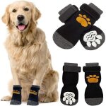 2 paires de chaussettes antidrapantes pour chien - bottes de chien - taille l - noir