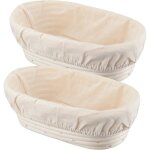2 paniers banneton ovales de 25 cm pour la fermentation du pain fabriqu�s � la main en roseau naturel ...
