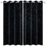2 panneaux - 60x120cm ciel �toil� rideaux occultants brillant scintillant �toiles bleues paillettes galaxie ...