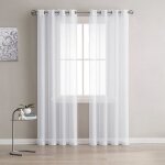 2 panneaux rideaux voilages tissu polyester doux semi - transparent voilage de fentre pour salon tige ...