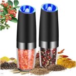 2 park moulin � sel et � poivre induction �lectrique gravit� r�glable en acier inoxydable avec luminaire ...