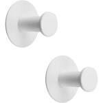 2 pat�res murales en acier inoxydable sans per�age blanches pour serviettes chambre cuisine. label