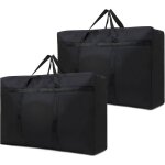 2 pcs 100l grand sac de rangement noir sac de rangement pliable sapin sacs demenagement avec poign�es ...