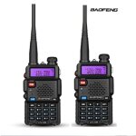 2 pcs baofeng uv - 5r talkie - walkie fm radio vhf / uhf avec double bande affichage veille et horloge ...