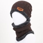 2 pcs caf - bonnet tricot pour homme cache - cou charpe skullies en velours coupe - vent  la mode ...