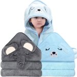 2 pcs cape de bain b�b� � capuche80x80cm sortie de bain b�b� super absorbanteserviette de bain pour nouveau ...