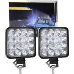 2 pcs carr� phare de travail led 3. 3 pouces mini 48w 12v 24v lampe de travail led projecteurs lumi�re ...