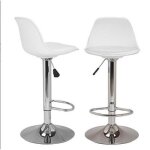 2 pcs chaises de bar en pu blanc