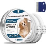 2 pcs collier anti puces pour chien 65cm r�glable collier anti - puces et tiques pour chiens et imperm�able ...