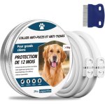 2 pcs collier anti puces pour chien 65cm r�glable collier anti - puces et tiques pour chiens et imperm�able ...