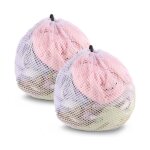 2 pcs filet � linge pour machine � laver sac � linge avec cordon de serrage r�utilisable sac de lavage ...