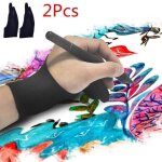 2 pcs gants lycra artiste dessin deux doigt gant graphiques dessin art tudiant stylo tablette pad
