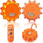 2 pcs girophare led vehicule gyrophare led sans fil tanche avec magnetique gyrophare orange alimente ...