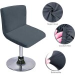 2 pcs housses de tabouret de bar avec dossier extensible pour chaise de salle � manger pivotante gris ...