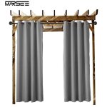 2 pcs rideaux occultants rideau impermable gris l132 x h213 cm rideau a oeillets pour pergola cabana ...