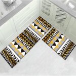 2 pcs tapis de cuisine devant evier - 40 x 60cm et 40 x 120cm - fond antid�rapant - jaune noir - tapis ...