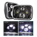 2 phares avant led 45w 12v 24v 20x14cm feux de route et de croisement pour moto voiture tout - terrain ...