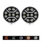 2 phares de travail auxiliare longue porte + feu de position orange blanc led 11000 lm 12v 24v 125w ...