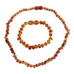 2 pi�ces ambre naturel baltique collier et bracelet ensemble de bijoux naturels convient aux gar�onsaux ...
