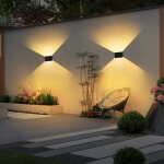 2 pi�ces applique murale ext�rieur 3000k lumi�re chaude solaire vintager�glable up down�tanche ip65 pour ...