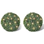 Vidaxl 2x boule avec guirlande lumineuse solaire 24 led ornements dcor maison 270057