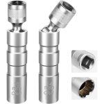 2 pi�ces cle a bougie magn�tique extracteur de douille bougie16mm / 14mm longue 3 / 8 - 10mm flexible ...