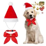 2 pices costume de nol pour chien chat ensemble de chapeau noeud papillon de chien de nol rglable ...