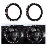 2 pices couvre volant voiture souple housse volant voiture motif fleuri protege volant respirant avec ...