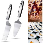 2 pièces ensemble de serveur à tarte en acier inoxydable coupe - gâteau spatule dentelée pelle à dessert ... 2 pièces ensemble de serveur à tarte en acier inoxydable coupe - gâteau spatule dentelée pelle à dessert ...