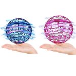 2 pieces flying ballmini drone flying boomerang avec led brillant magique flying orbflying spinner balle ...
