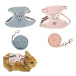 Harnais et laisses - non spcifi - 2 pices - rglable - pour lapins chiots et chatons - blanc