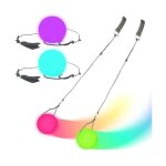Balle de jonglage lumineuse - 2 pi�ces - led rouge bleu vert - fonction clignotante - alimentation piles ...