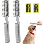 Peigne de toilettage - hair grooming - 2 pièces - blanc - pour chiens - compact et portable Peigne de toilettage - hair grooming - 2 pièces - blanc - pour chiens - compact et portable