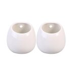 2 pi�ces petit pot de fleurs en c�ramique pot succulentes c�ramique blanc mini pots de plantes jardini�re ...