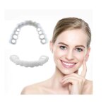 2 pices prothses instantanes de facettes fausses dents silicone dentier haut et bas sourire dentier ...
